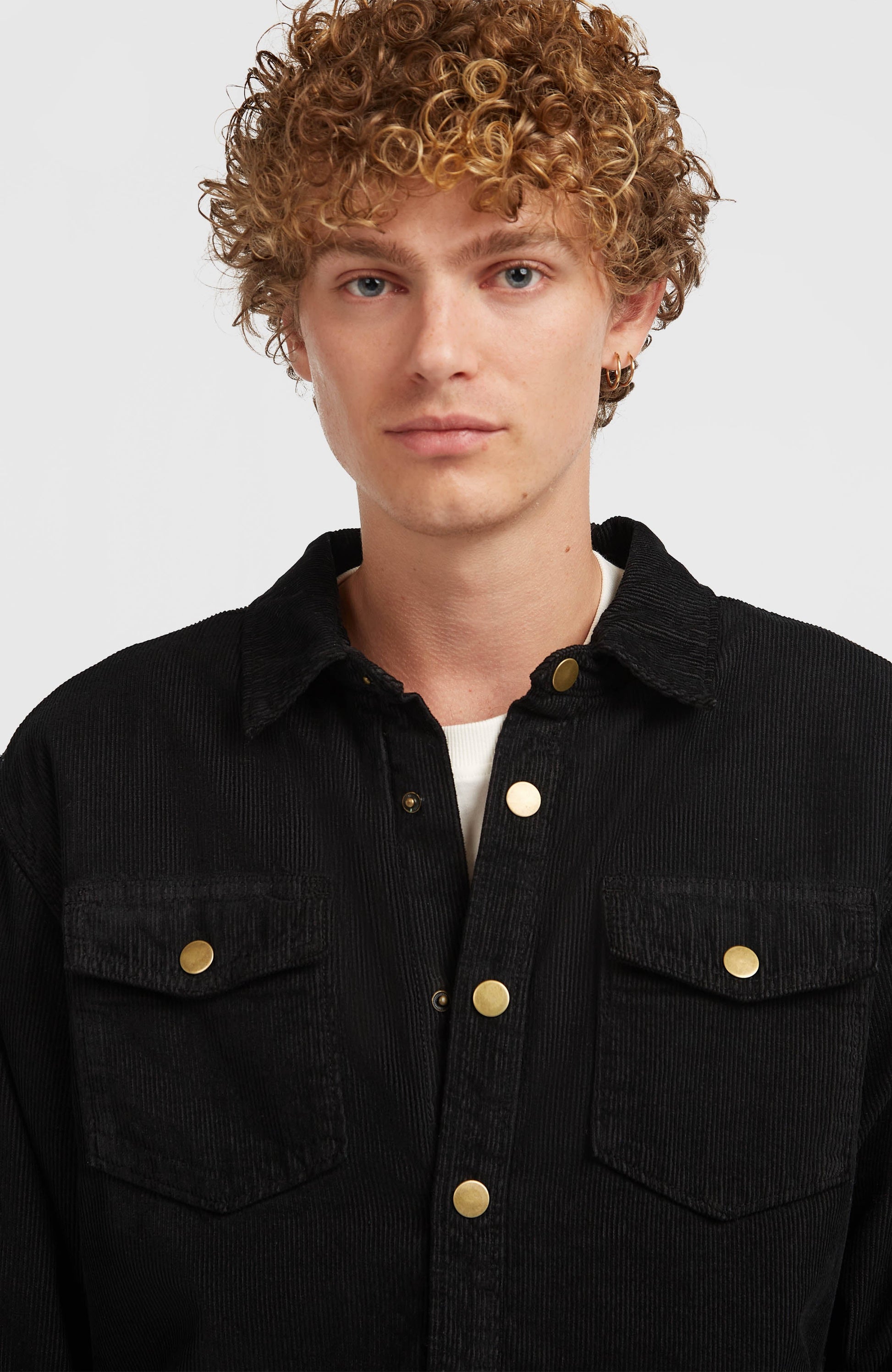 O'Riginals Corduroy Fleece-Lined Overshirt Men Black Out