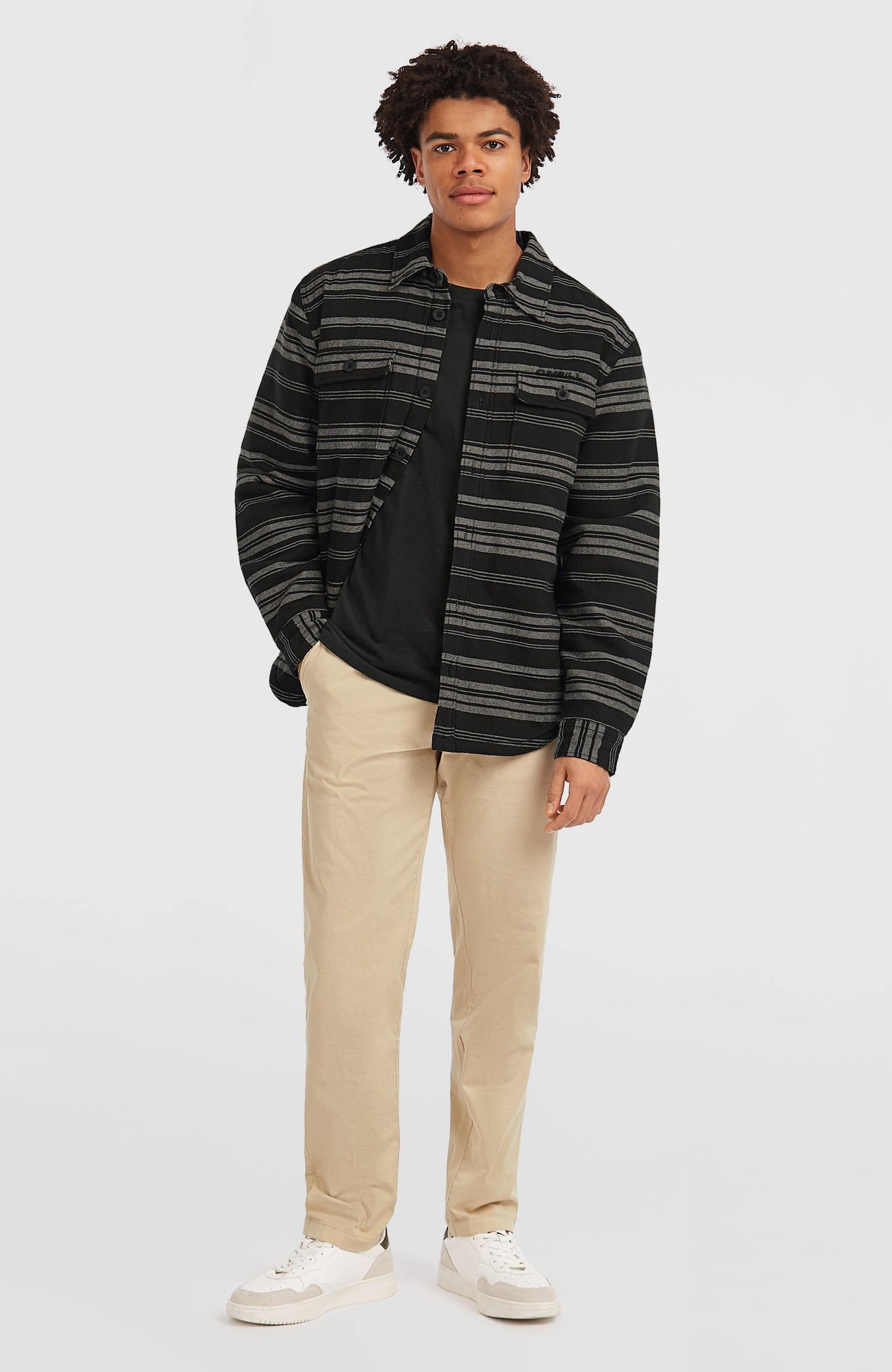 Must-Have Fleece-Lined Shirt Men Black Bavaro