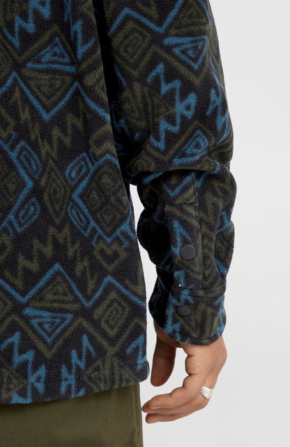 Superfleece Shirt Men Black Retro Ikat