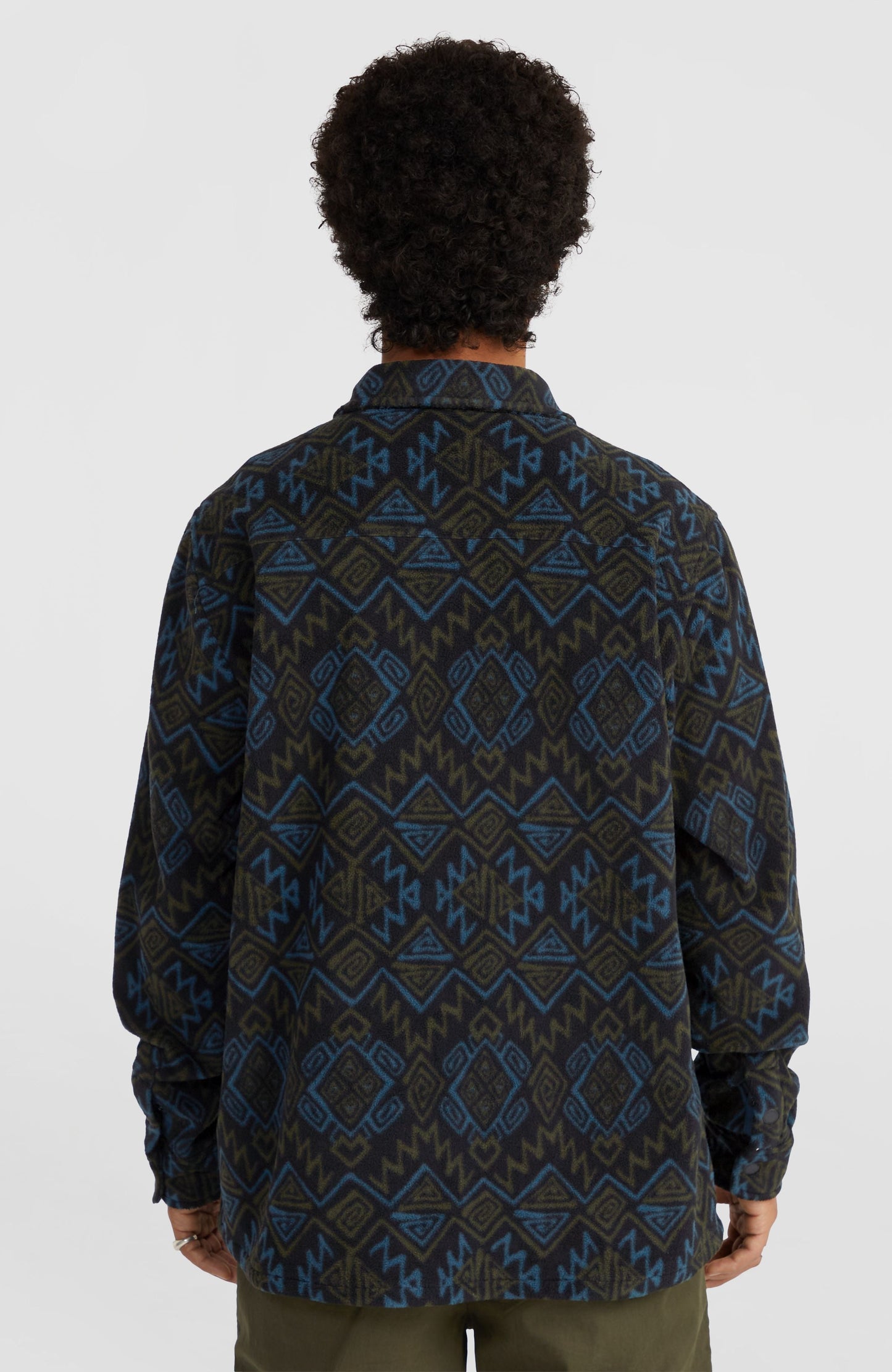 Superfleece Shirt Men Black Retro Ikat