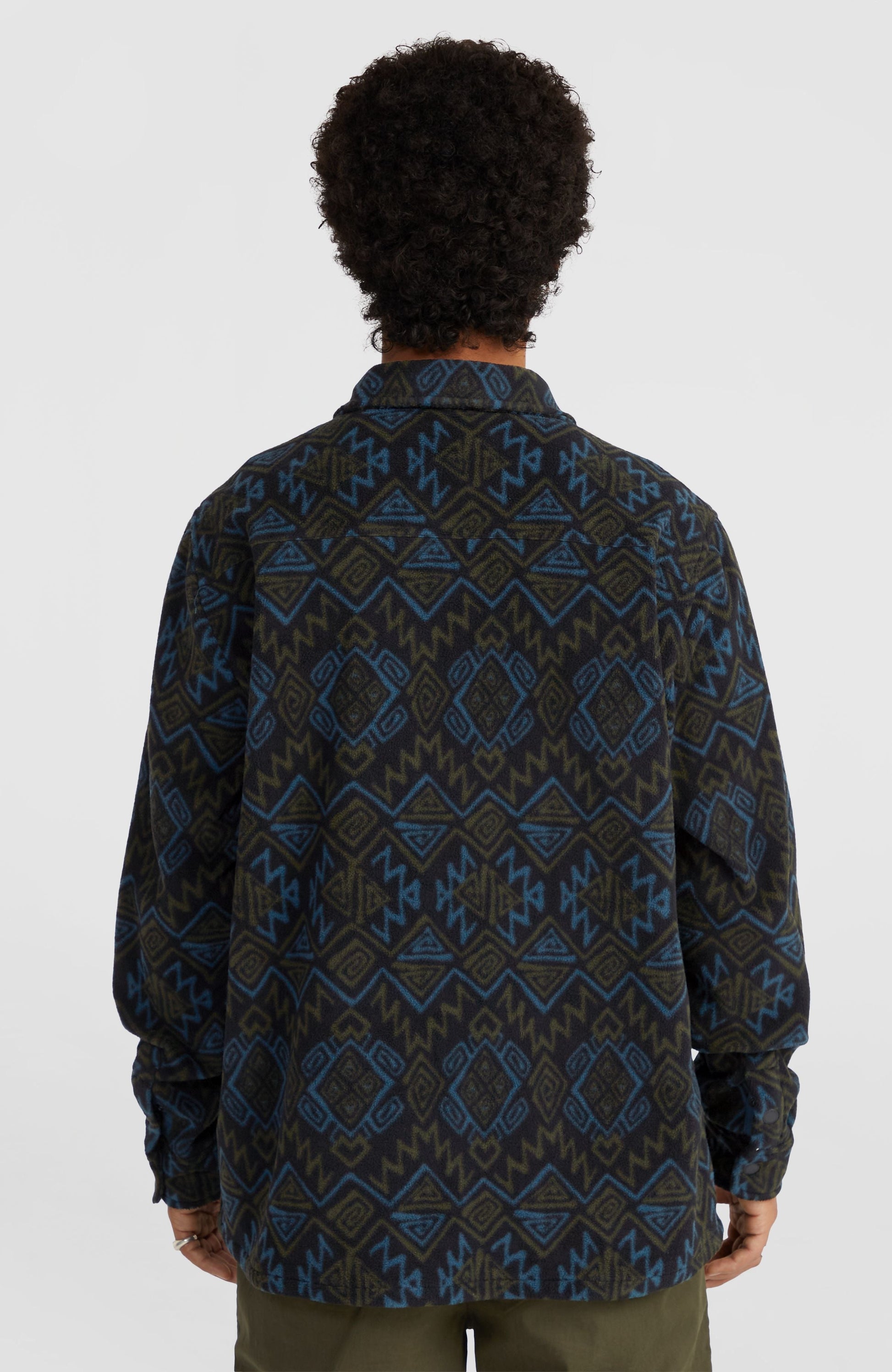 Superfleece Shirt Men Black Retro Ikat