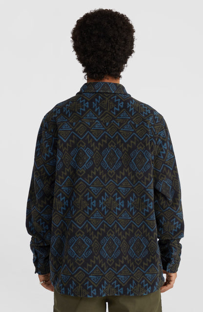 Superfleece Shirt Men Black Retro Ikat