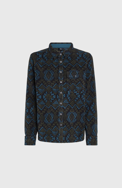 Superfleece Shirt Men Black Retro Ikat