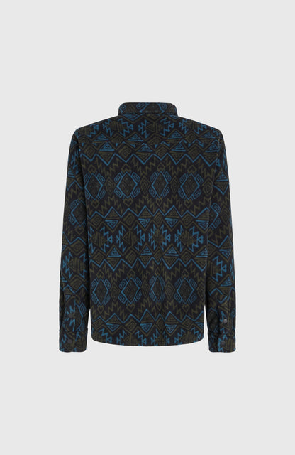 Superfleece Shirt Men Black Retro Ikat