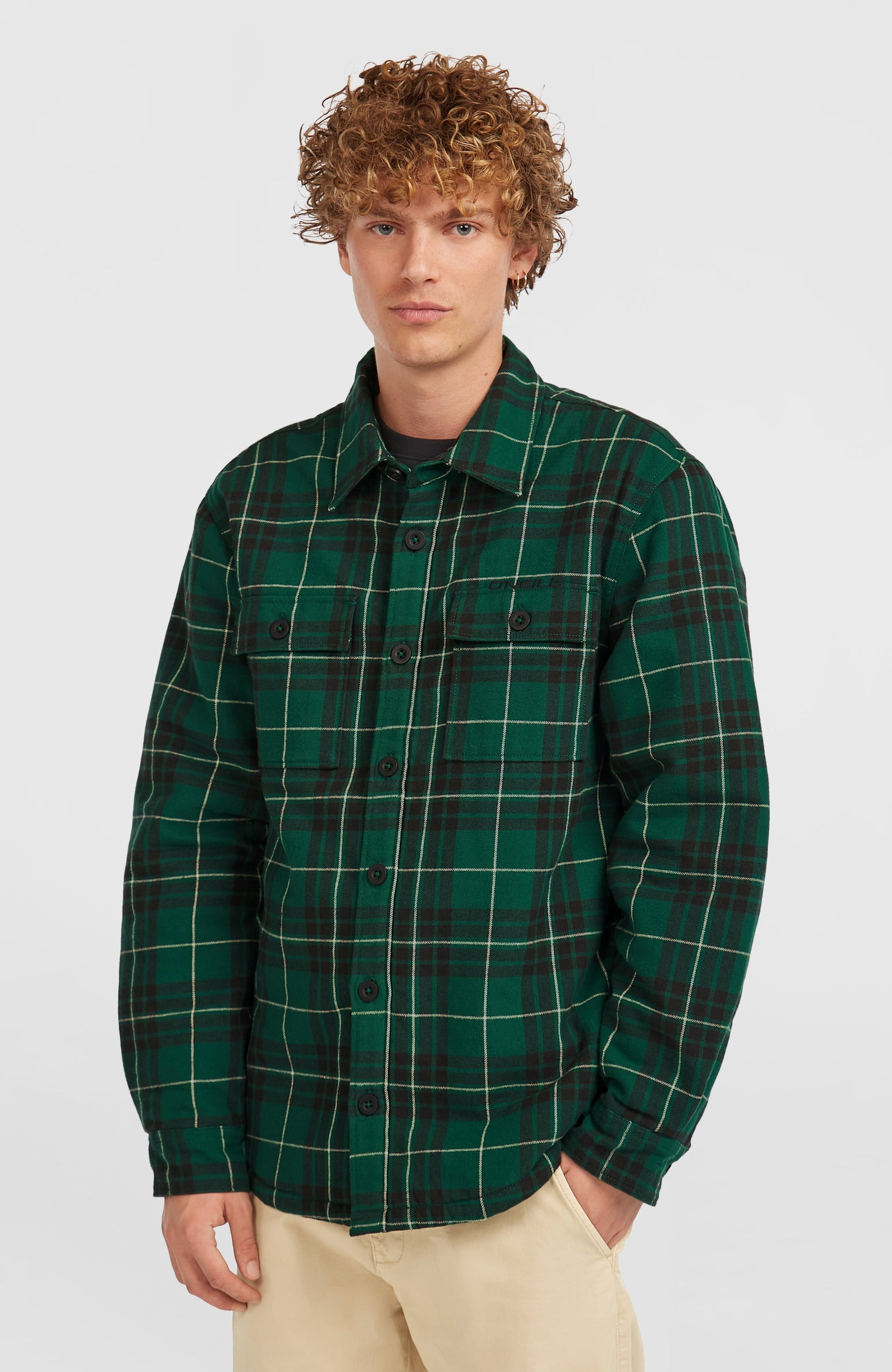 Must-Have Fleece-Lined Shirt Men Green Flannel Check