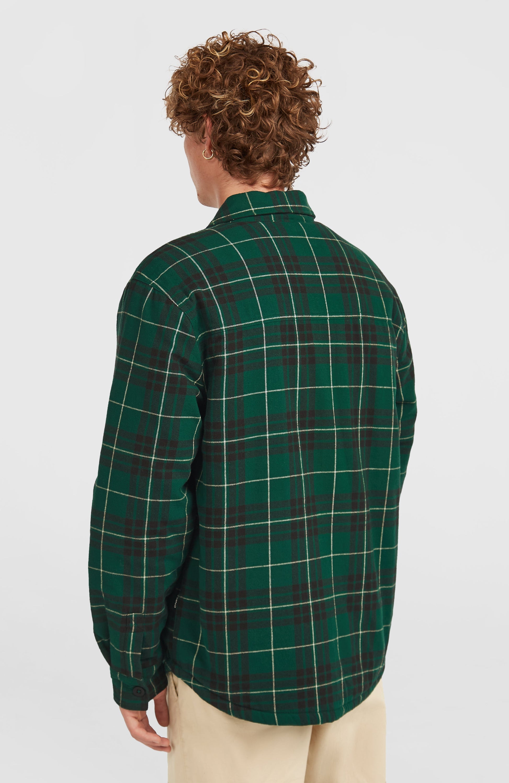 Must-Have Fleece-Lined Shirt Men Green Flannel Check
