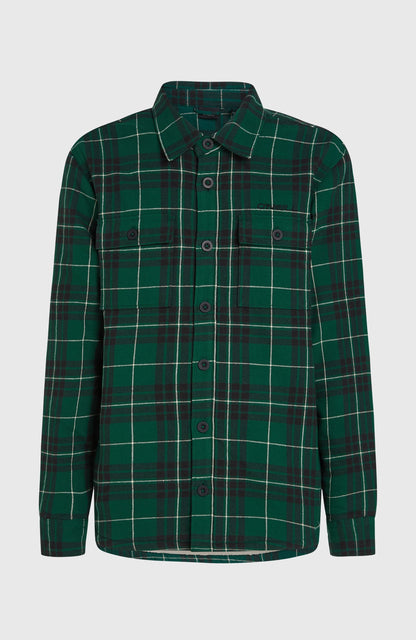 Must-Have Fleece-Lined Shirt Men Green Flannel Check