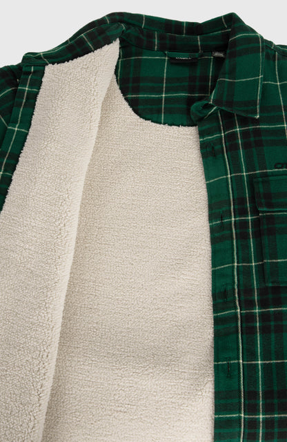 Must-Have Fleece-Lined Shirt Men Green Flannel Check