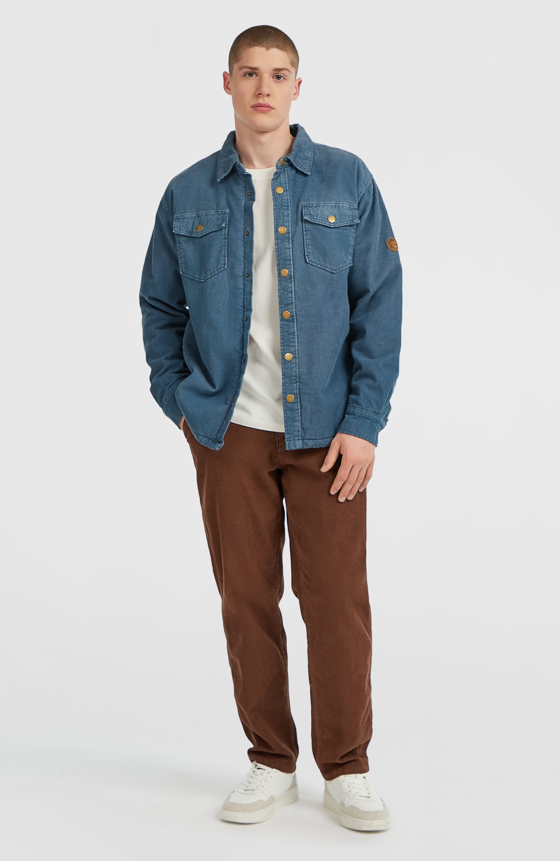 O'Riginals Corduroy Fleece-Lined Overshirt Men Mozart Blue