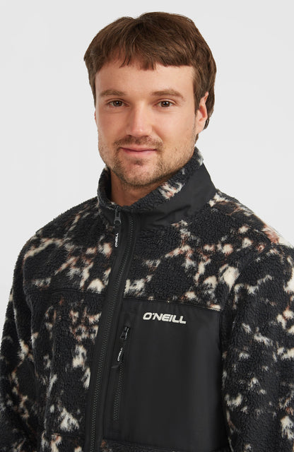 Must-Have High-Pile Full-Zip Fleece Men Black/Beige Quarry