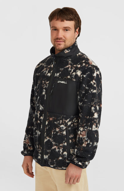 Must-Have High-Pile Full-Zip Fleece Men Black/Beige Quarry