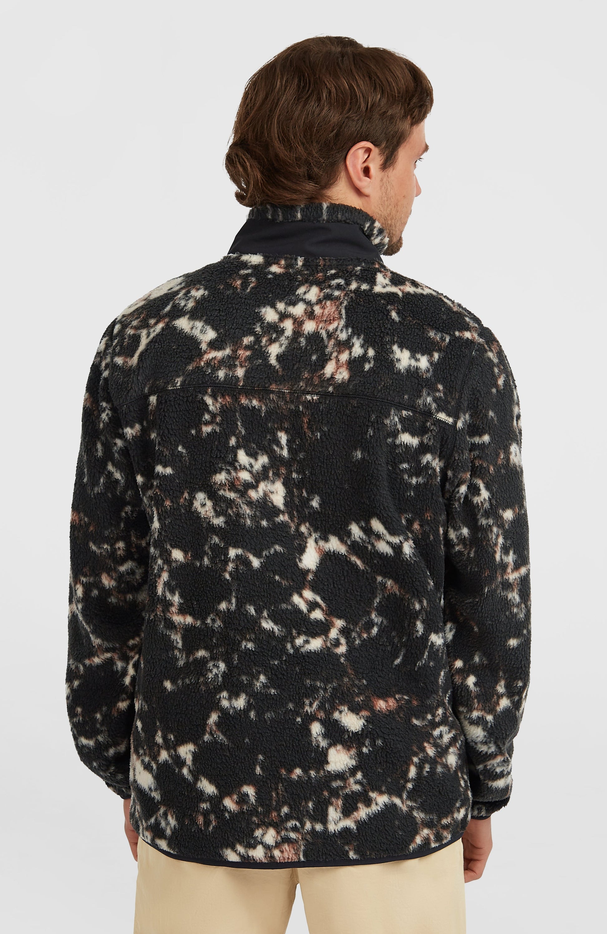 Must-Have High-Pile Full-Zip Fleece Men Black/Beige Quarry