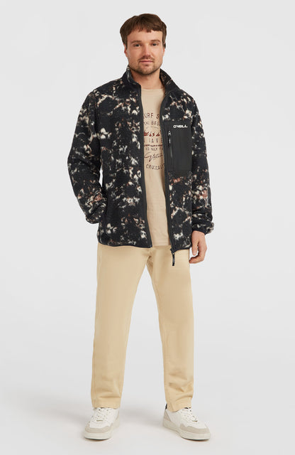 Must-Have High-Pile Full-Zip Fleece Men Black/Beige Quarry