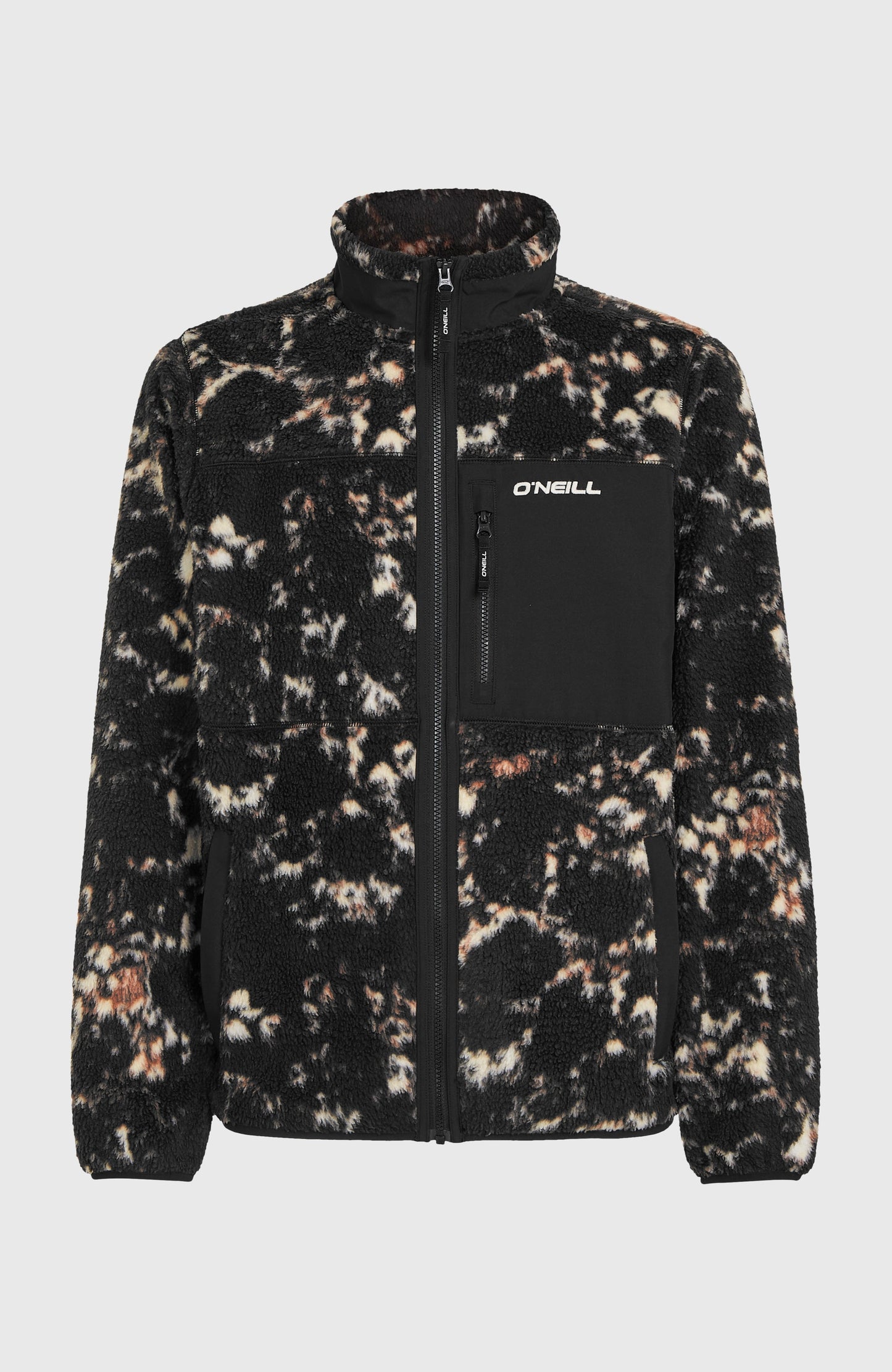 Must-Have High-Pile Full-Zip Fleece Men Black/Beige Quarry
