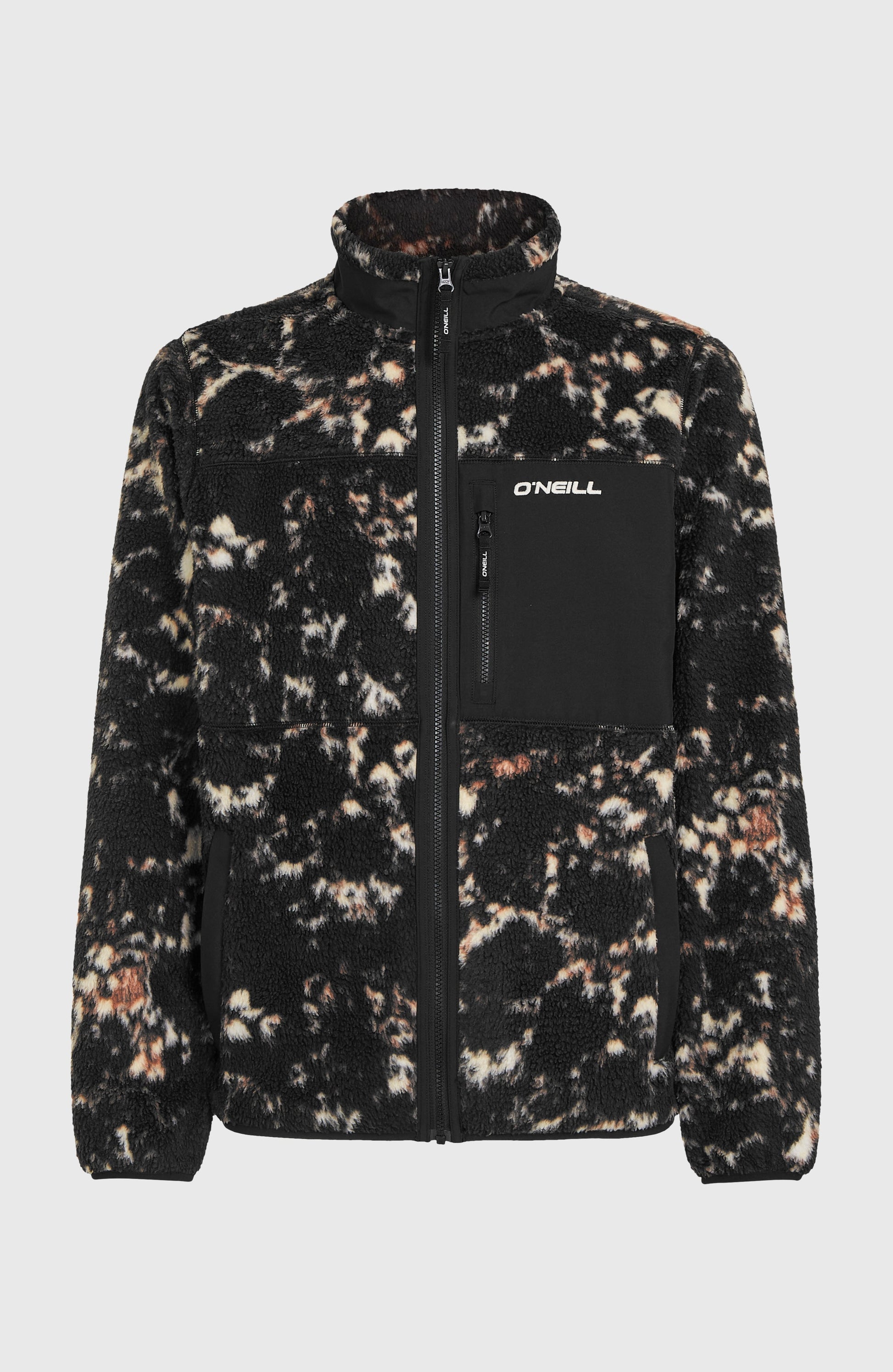 Must-Have High-Pile Full-Zip Fleece Men Black/Beige Quarry