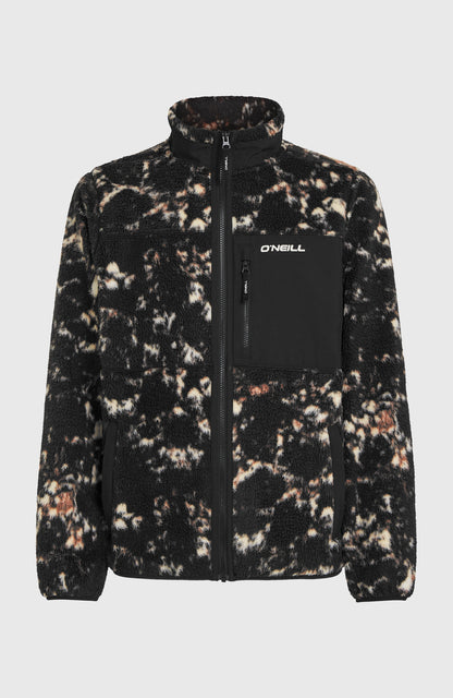 Must-Have High-Pile Full-Zip Fleece Men Black/Beige Quarry