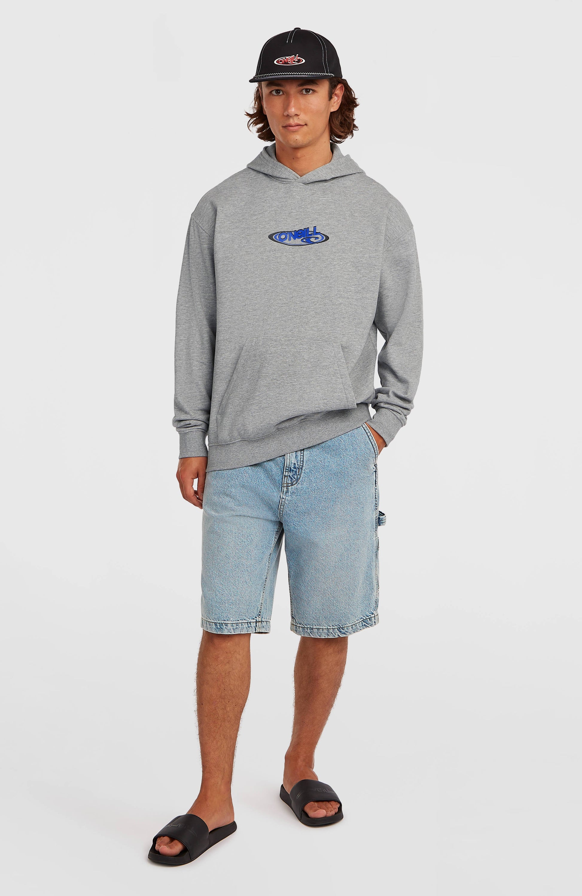 Essentials 90s Logo Hoodie Men Silver Melee