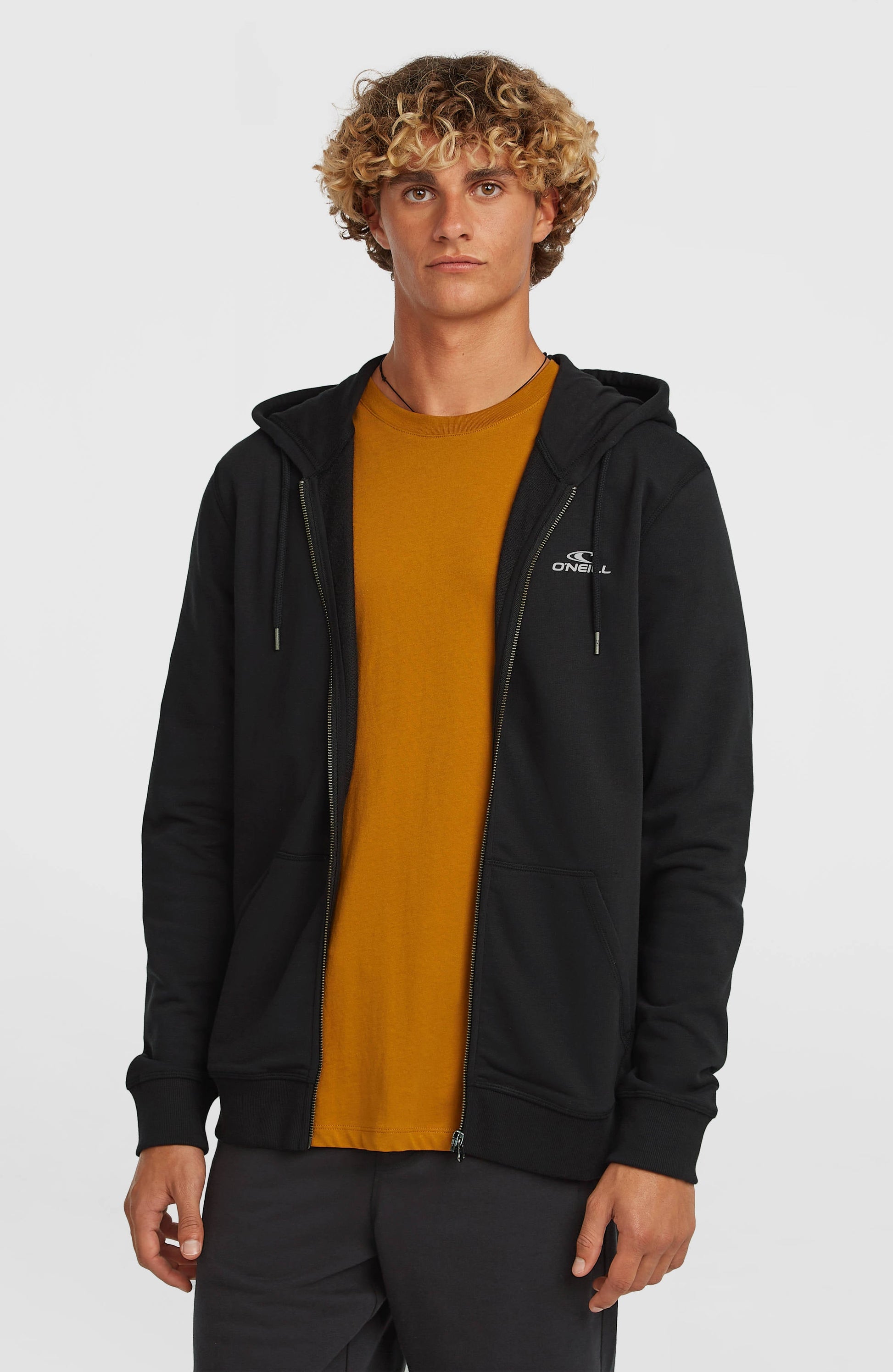 Small Logo Full-Zip Hoodie Men Black Out