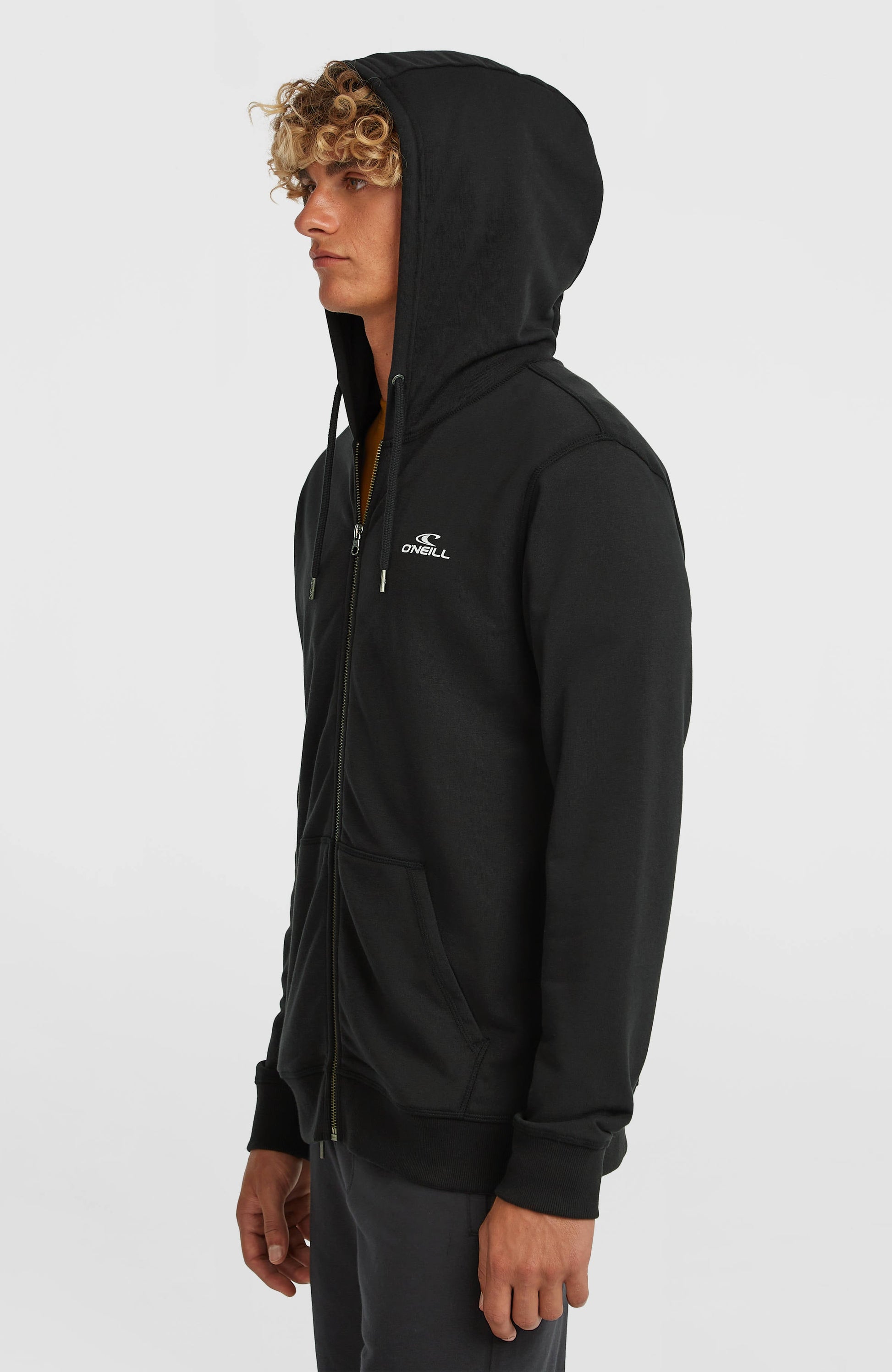 Small Logo Full-Zip Hoodie Men Black Out