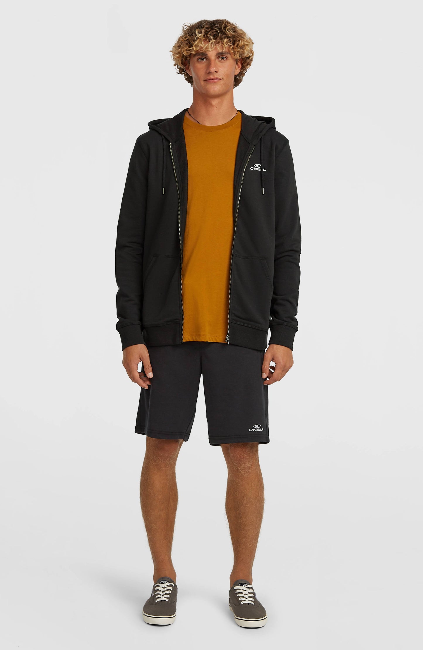 Small Logo Full-Zip Hoodie Men Black Out