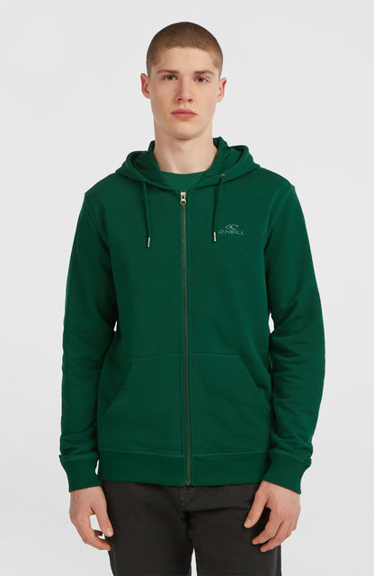Small Logo Full-Zip Hoodie Men Emerald Envy