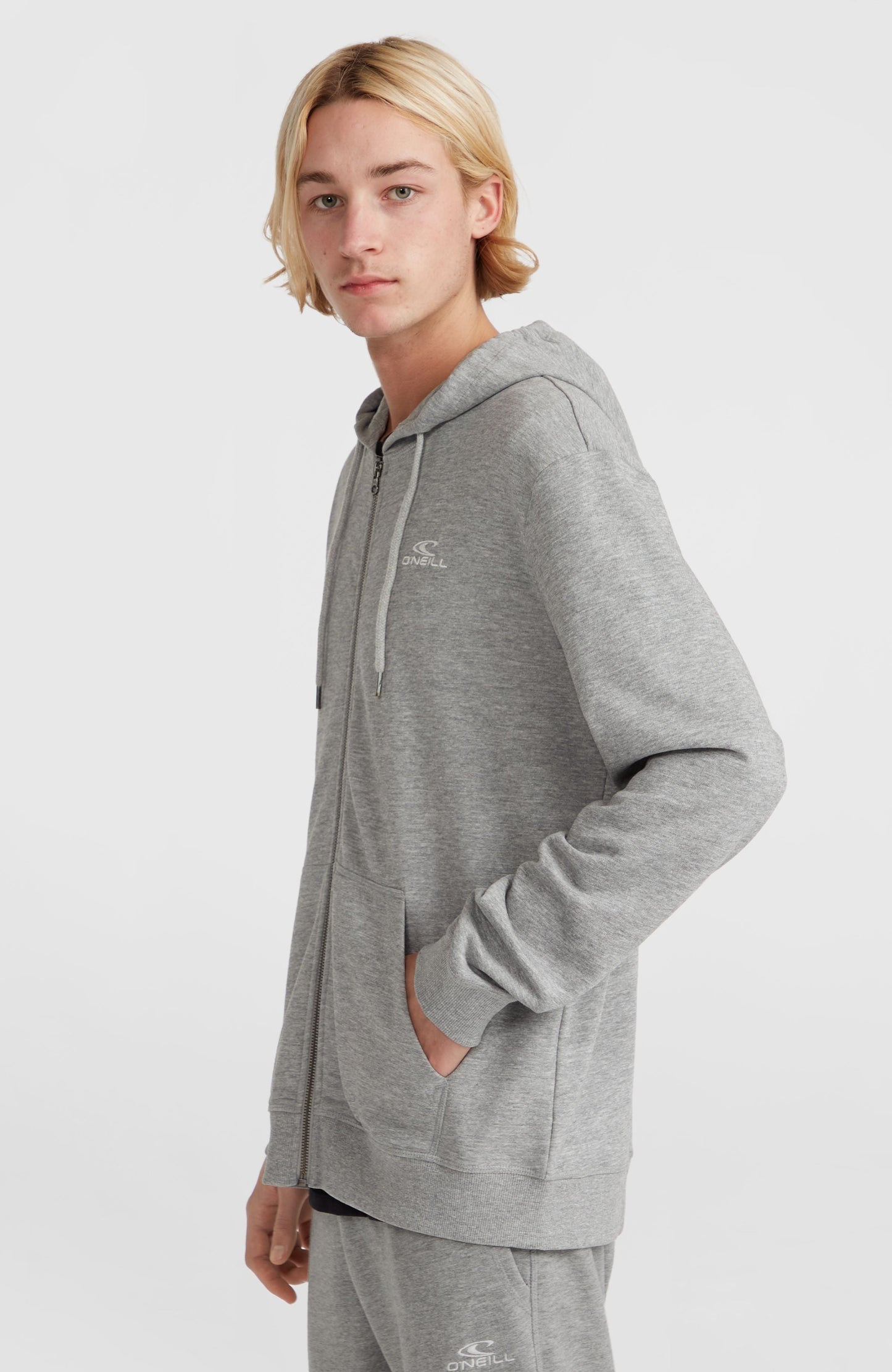 O'Neill Small Logo Full-Zip Hoodie Men Silver Melee