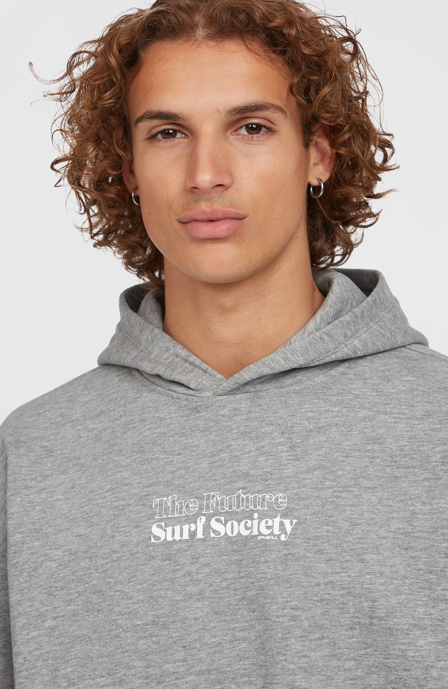 Future Surf Society Hoodie Men Silver Melee