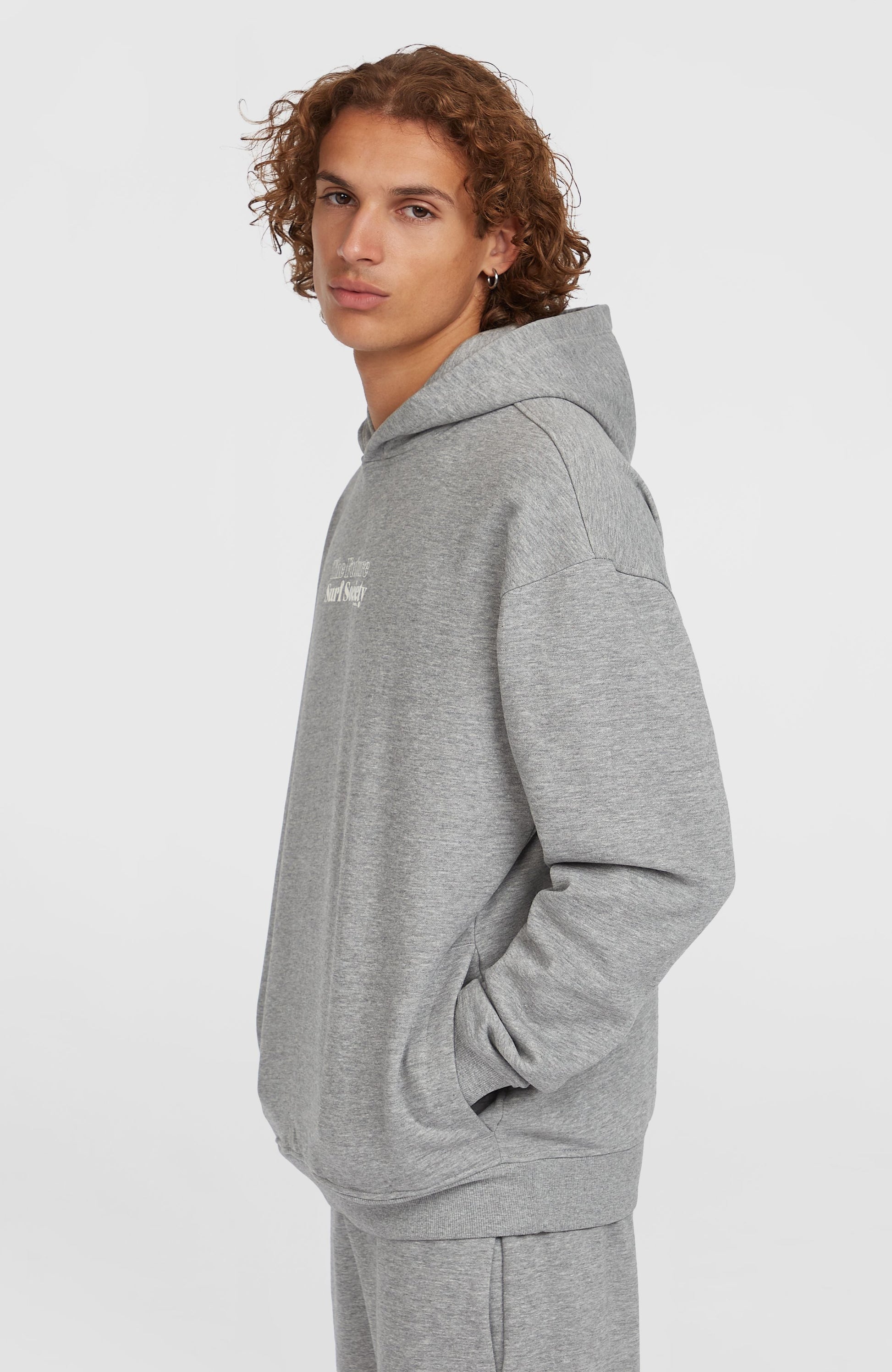 Future Surf Society Hoodie Men Silver Melee