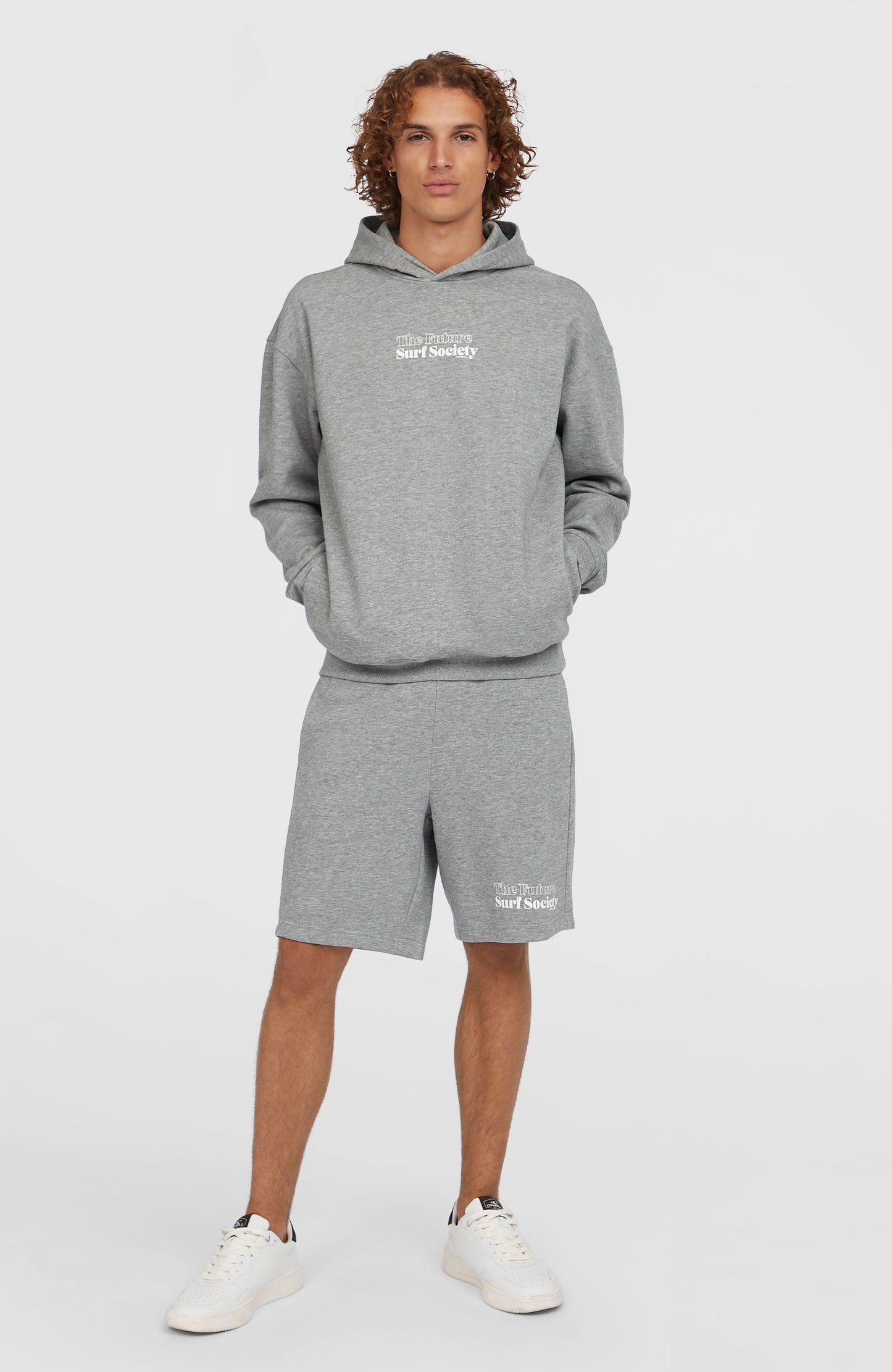 Future Surf Society Hoodie Men Silver Melee