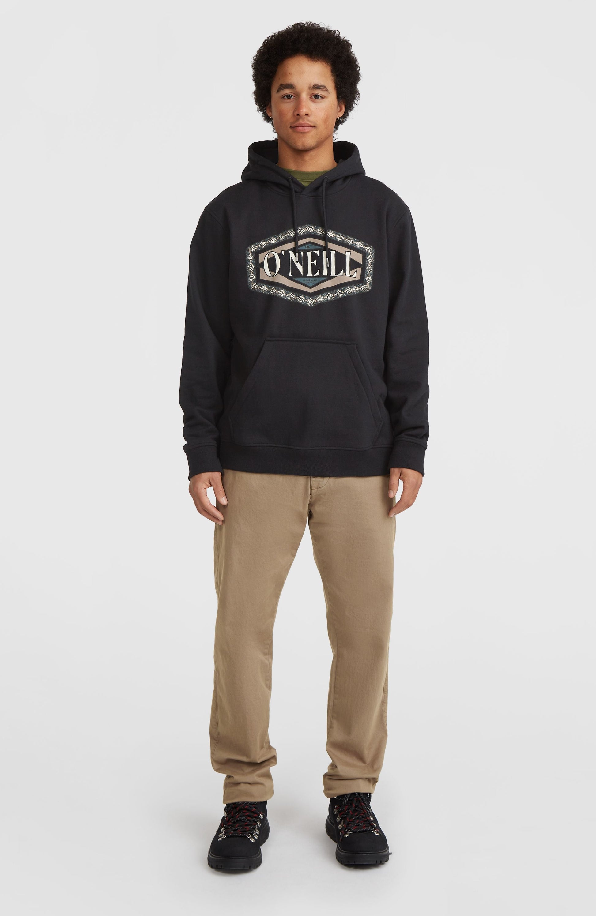 O'Neill Front Print Hoodie Men Black Out