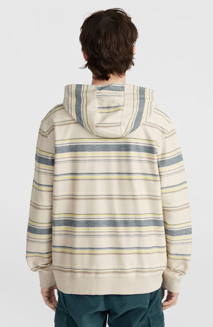 Bavaro Full-Zip Hoodie Men Grey Vintage Stripe