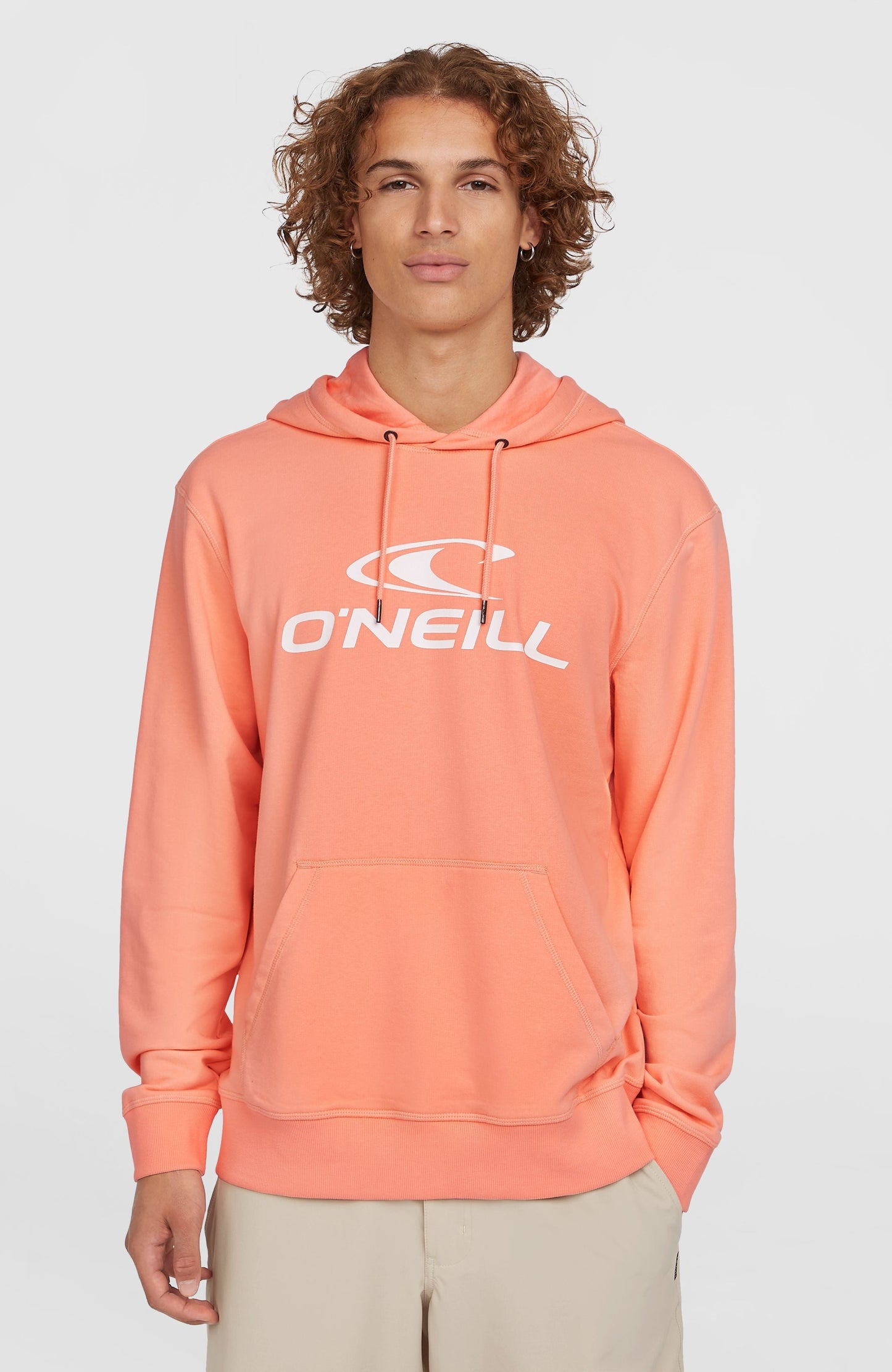Logo Hoodie Men Coral Pop