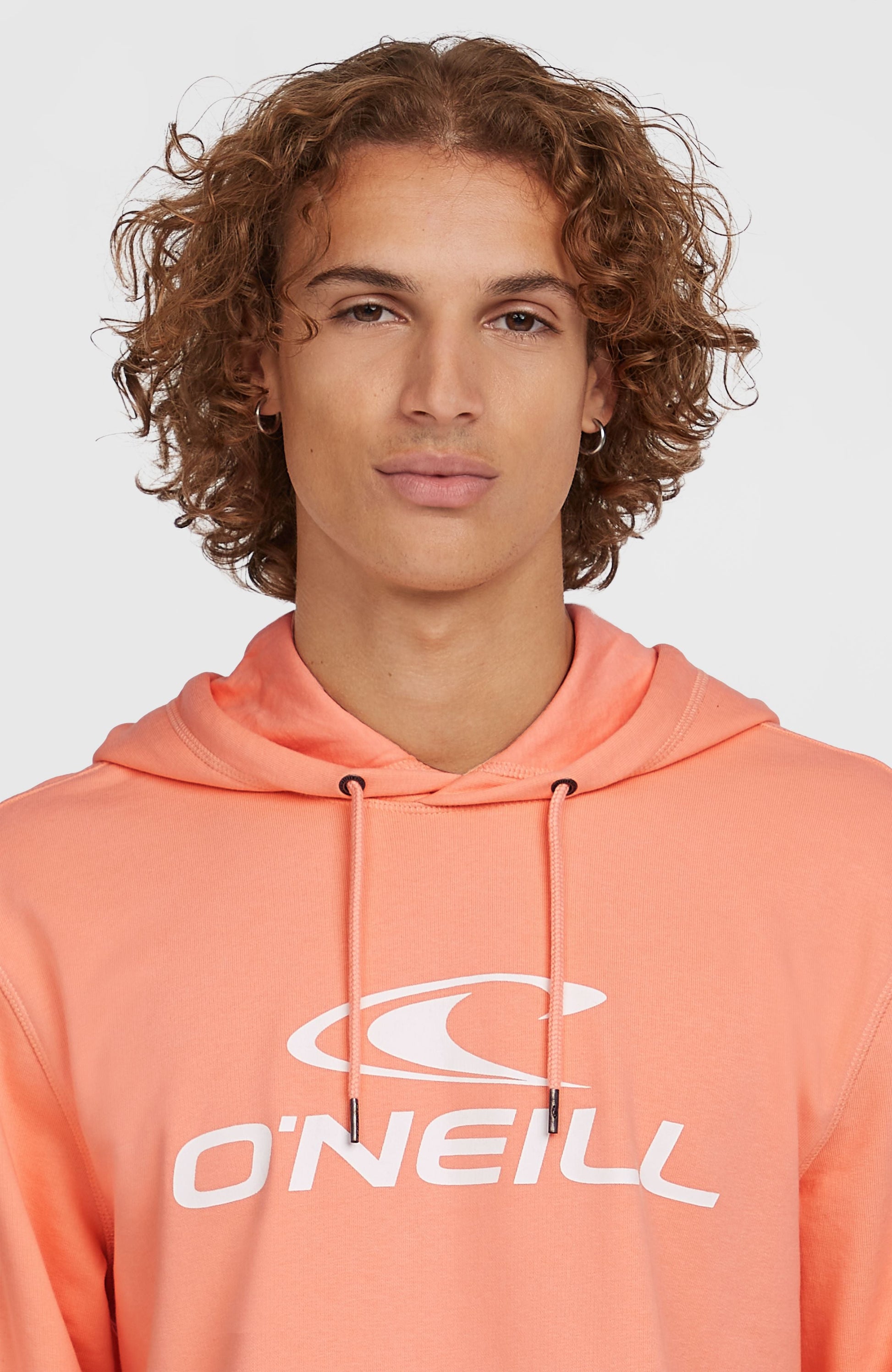 Logo Hoodie Men Coral Pop