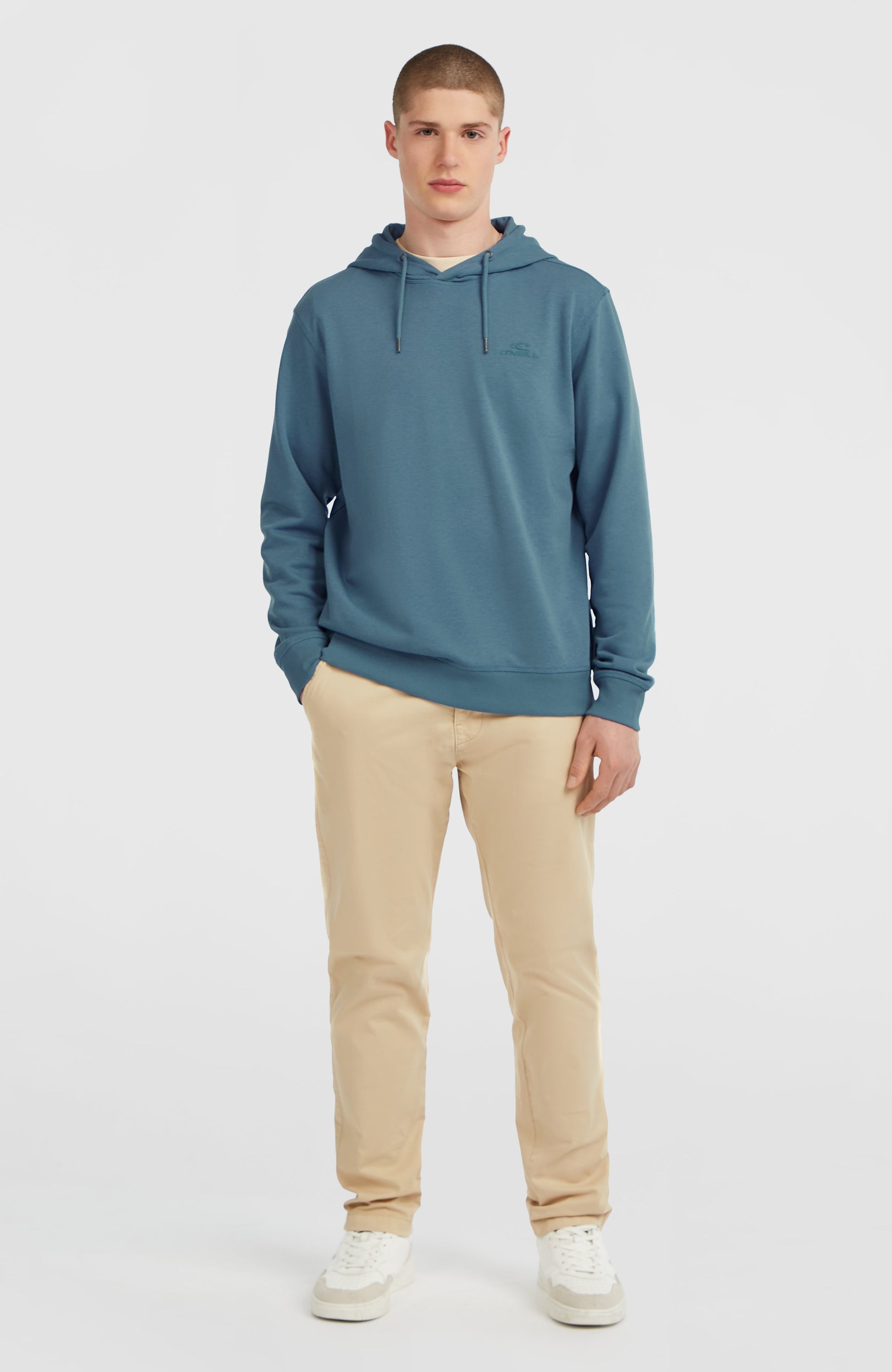 Small Logo Hoodie Men Mozart Blue