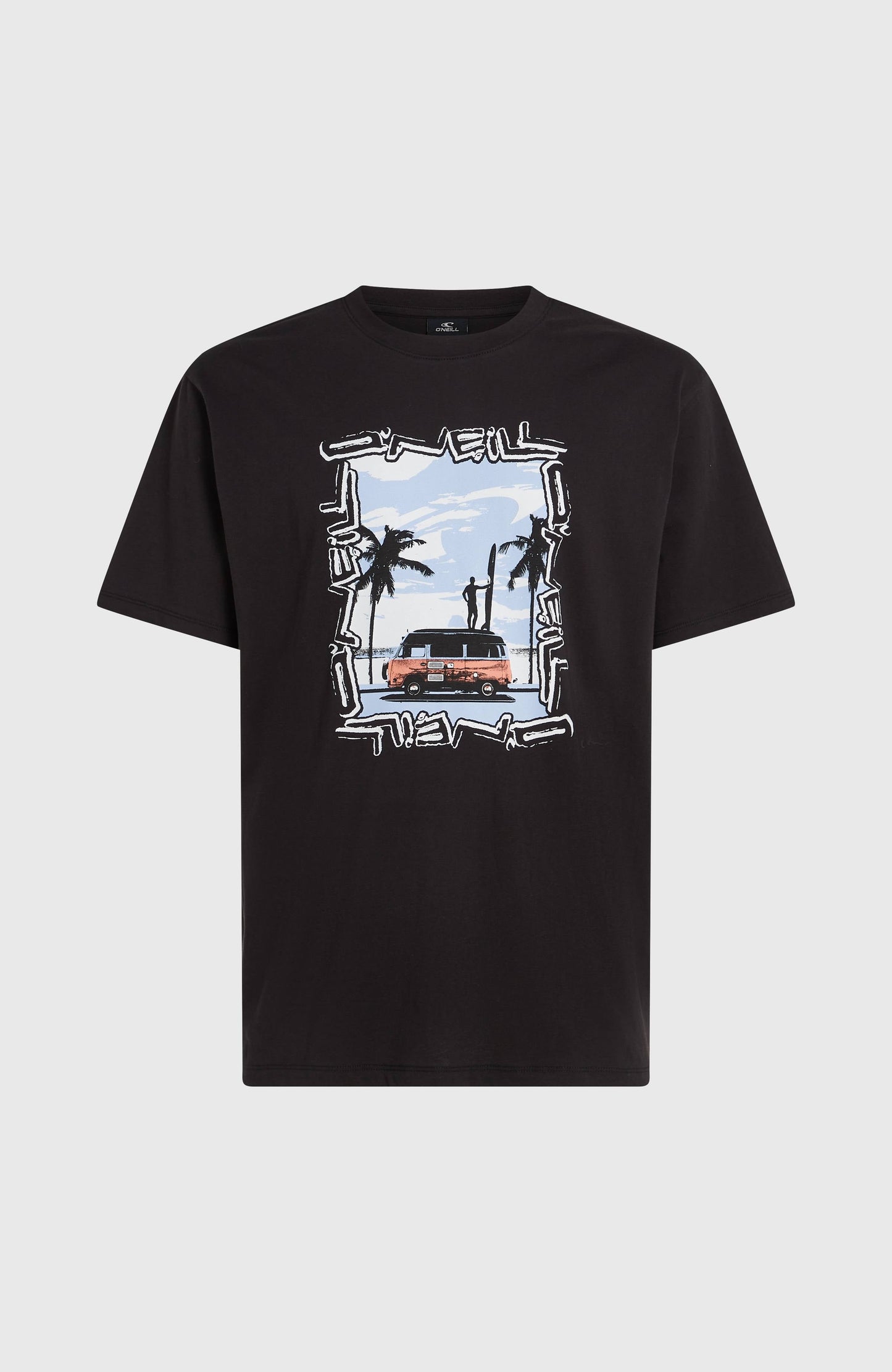 Photo Front Print T-Shirt Men Black Out