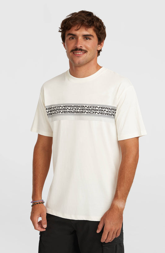 O’Neill Logo Stripe T-Shirt Men Snow White