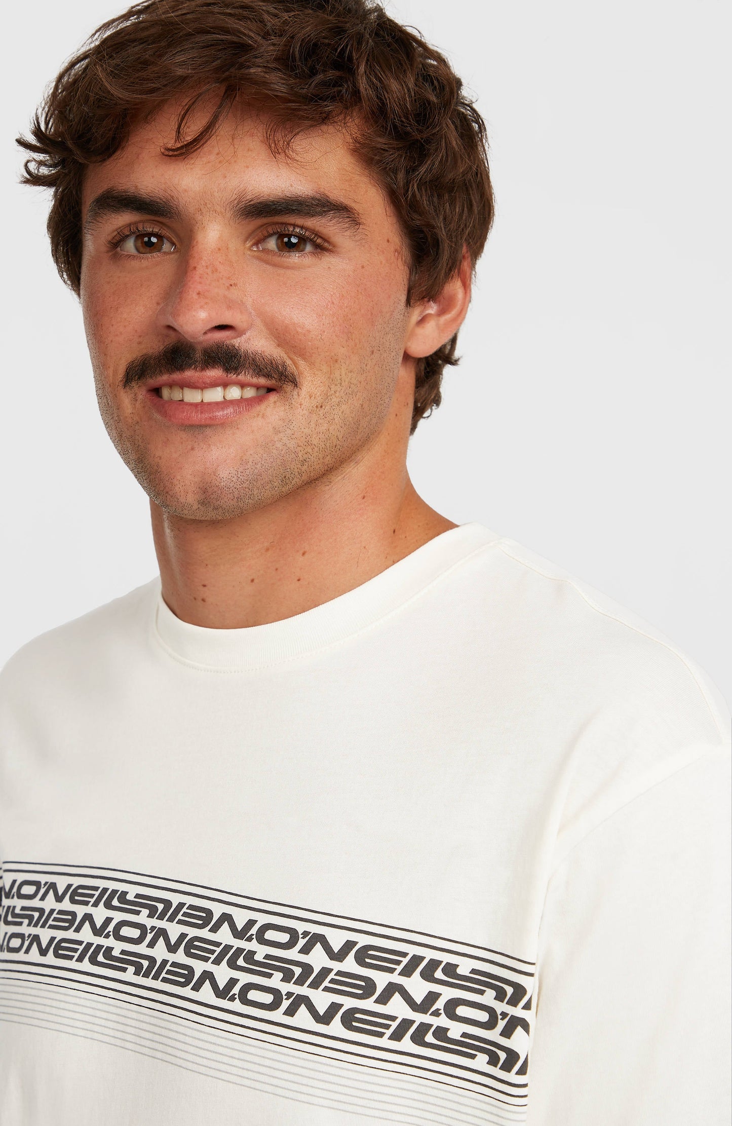 O’Neill Logo Stripe T-Shirt Men Snow White