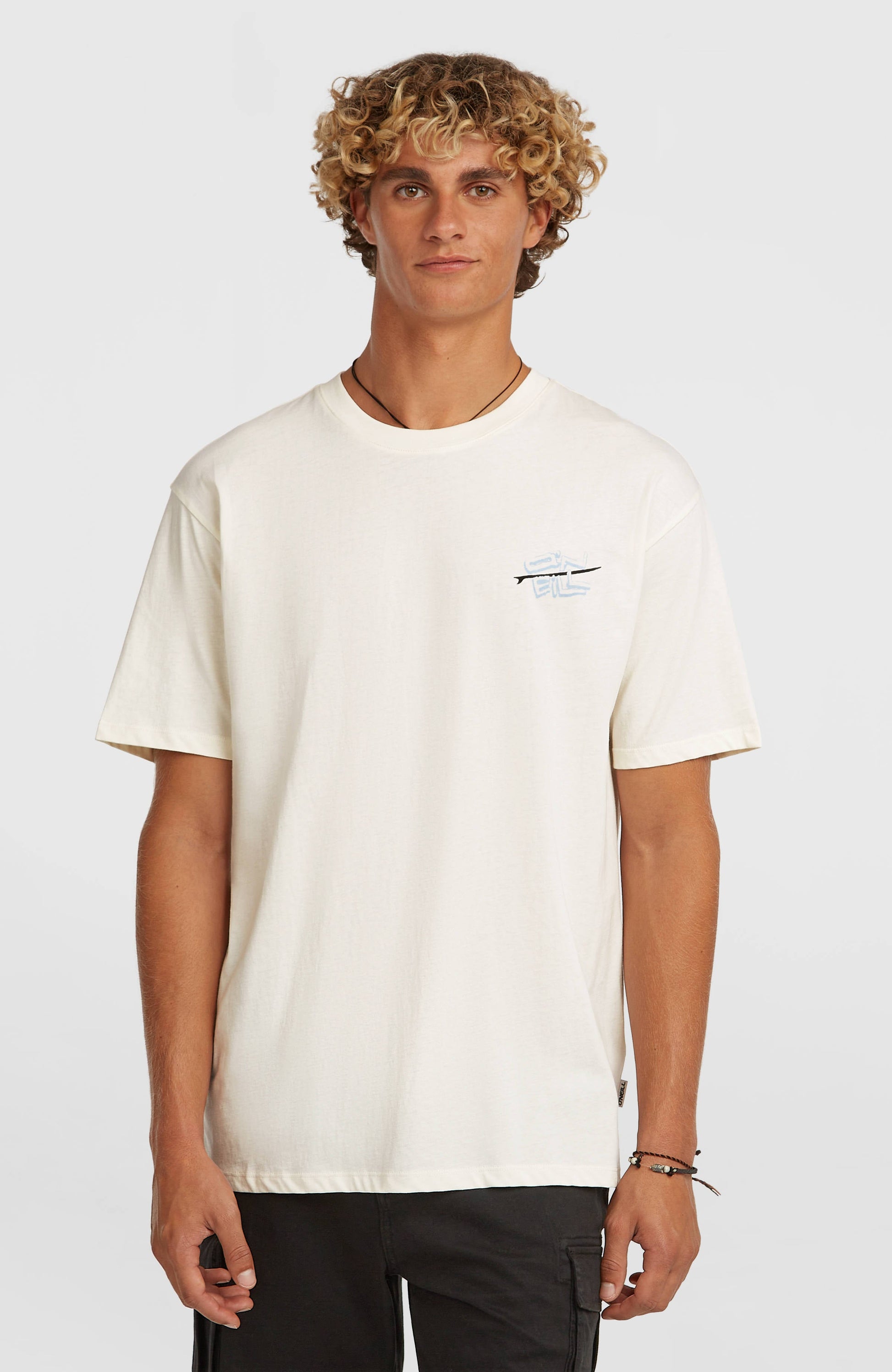 O’Neill Retro Back Print T-Shirt Men Snow White