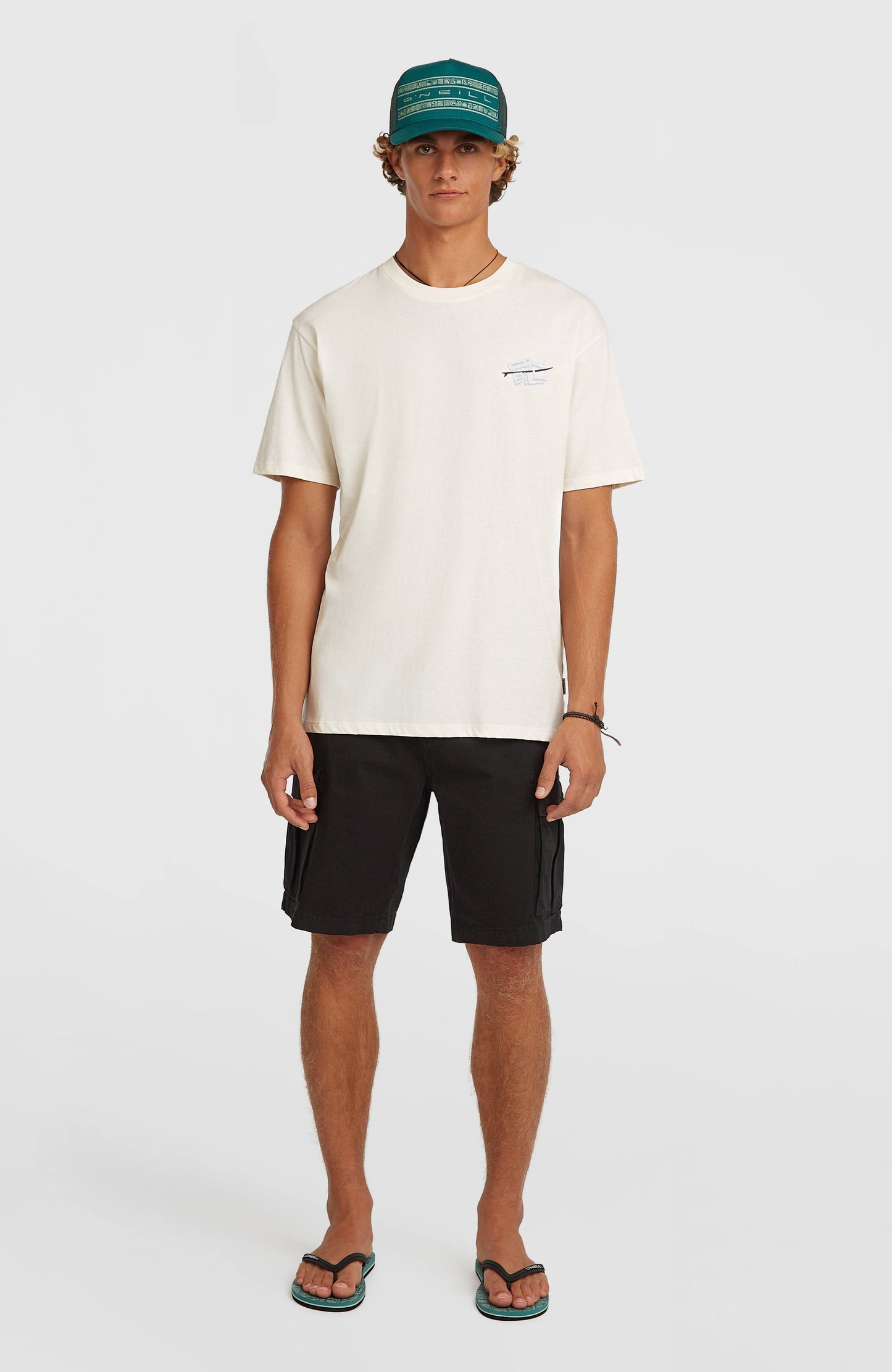 O’Neill Retro Back Print T-Shirt Men Snow White