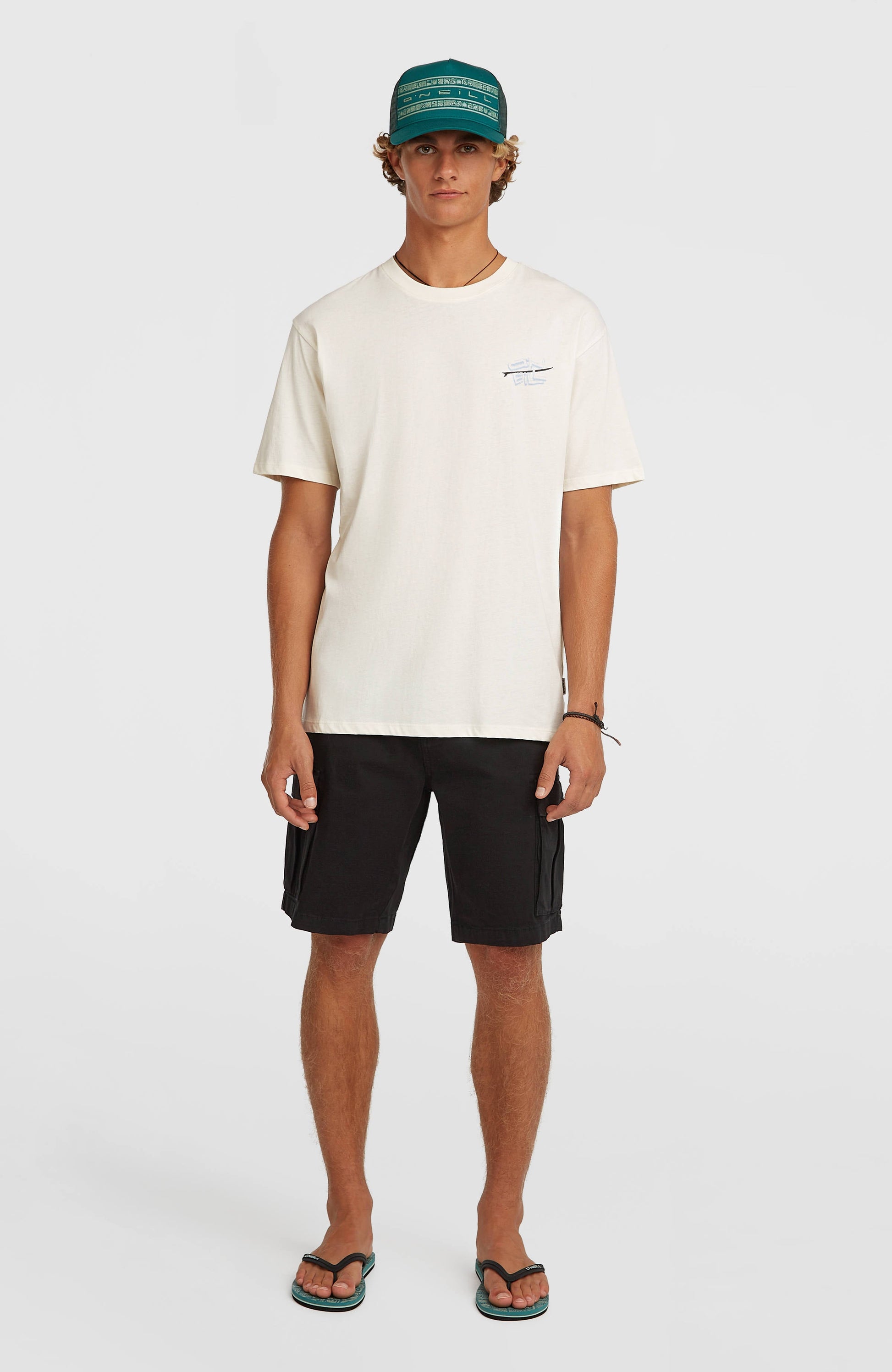 O’Neill Retro Back Print T-Shirt Men Snow White