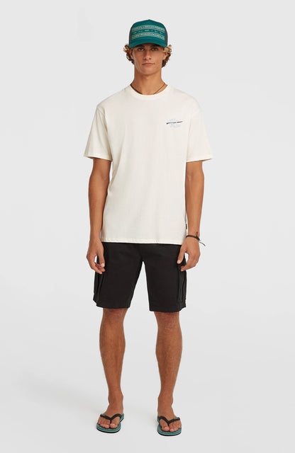 O’Neill Retro Back Print T-Shirt Men Snow White