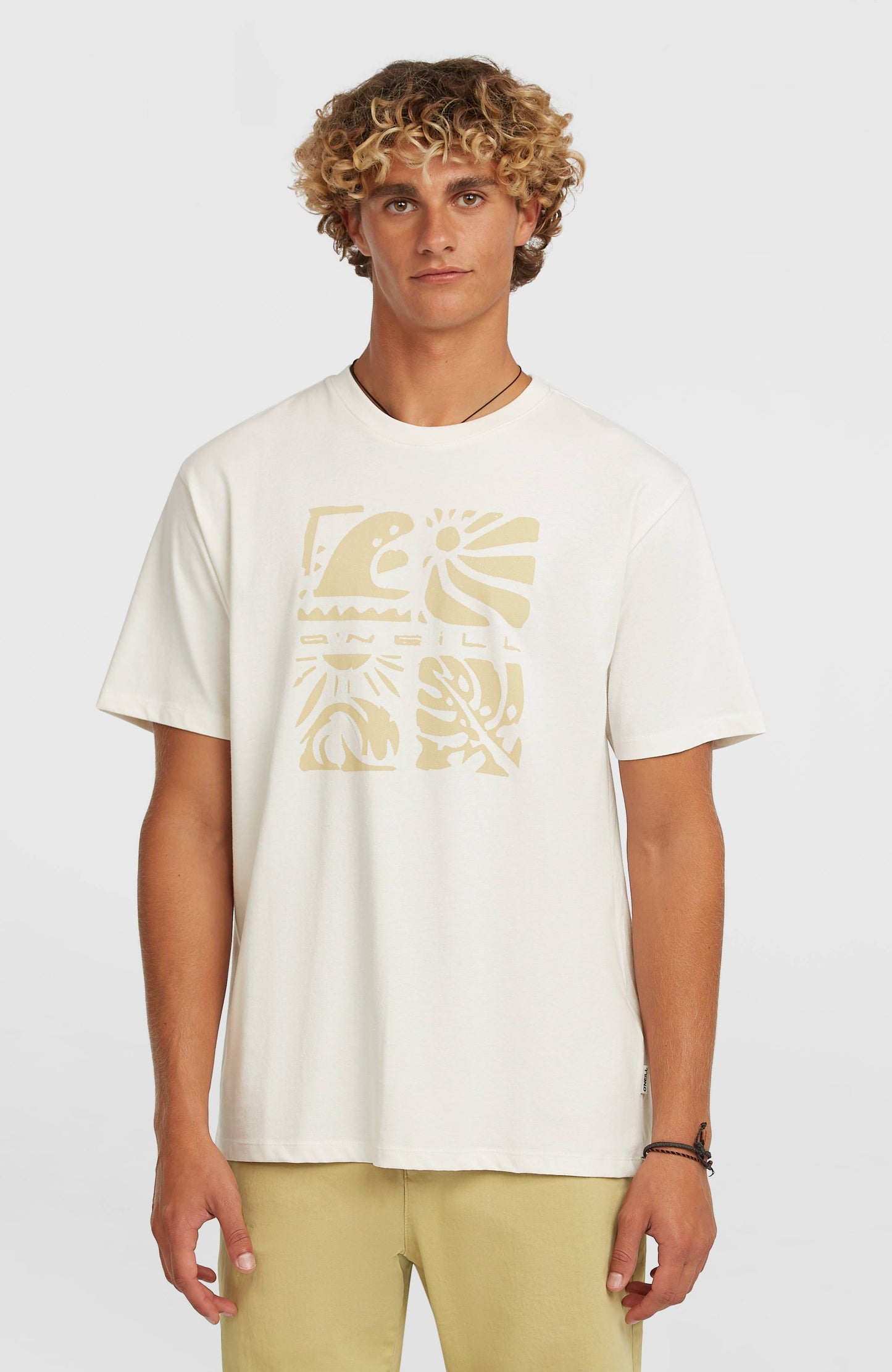 O’Neill Melange Front Print T-Shirt Men Snow White