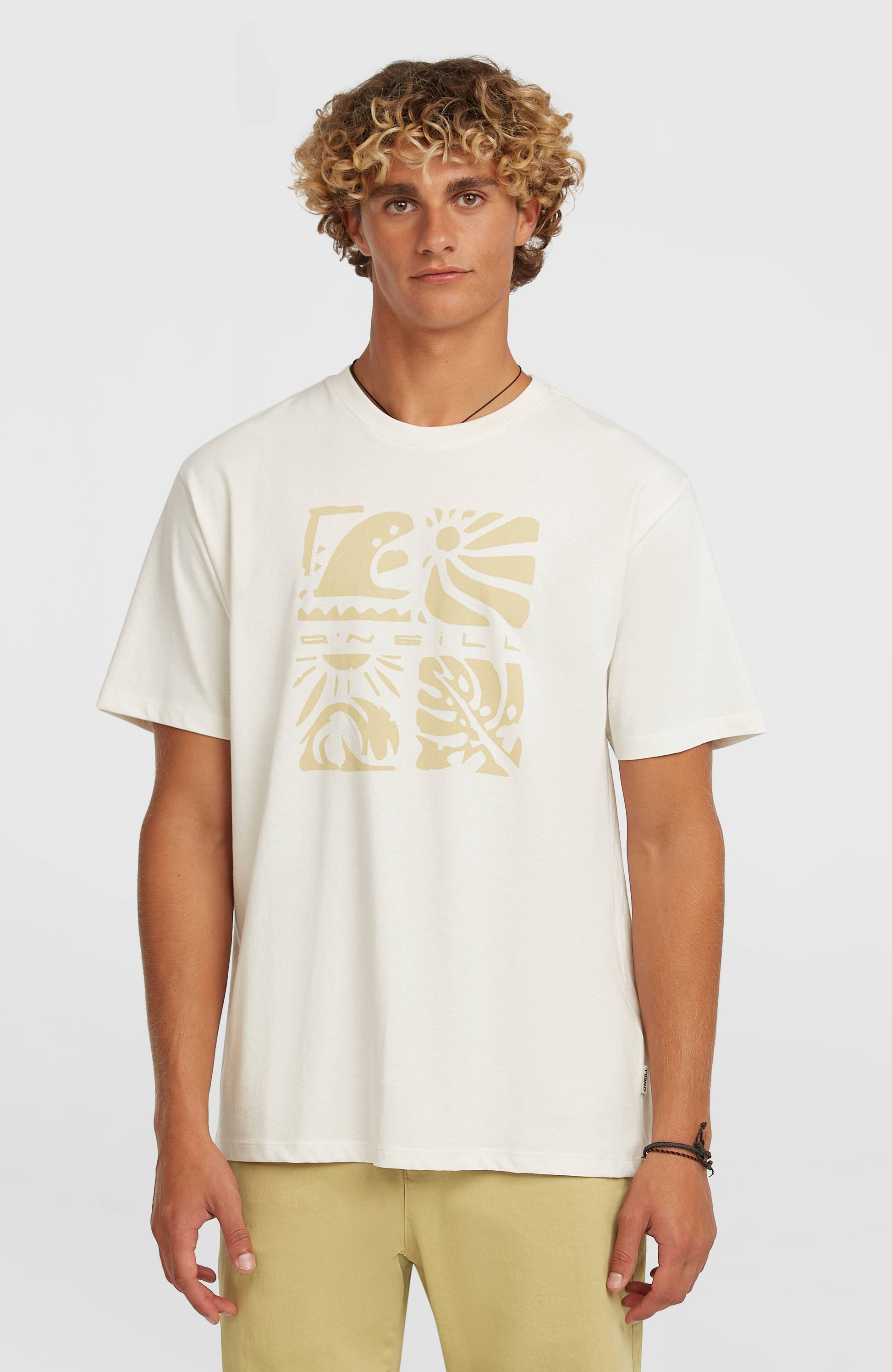 O’Neill Melange Front Print T-Shirt Men Snow White