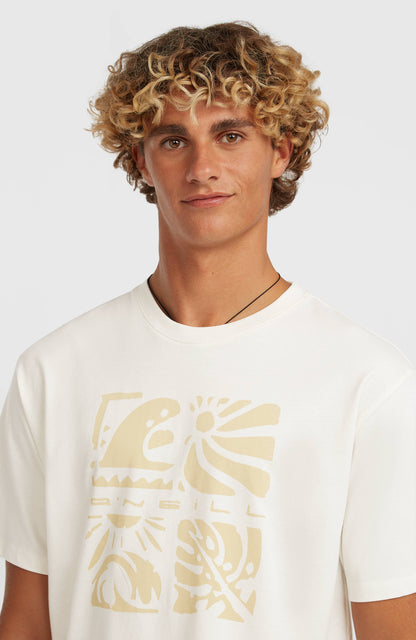 O’Neill Melange Front Print T-Shirt Men Snow White