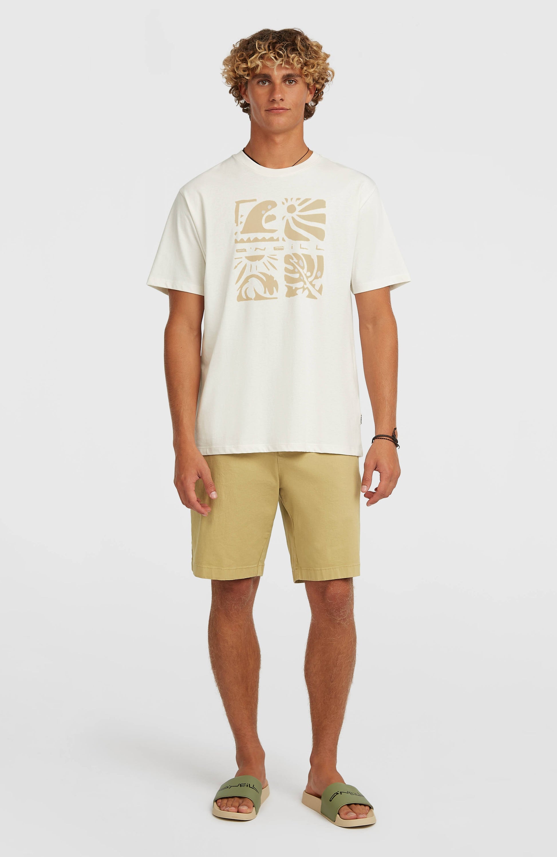 O’Neill Melange Front Print T-Shirt Men Snow White