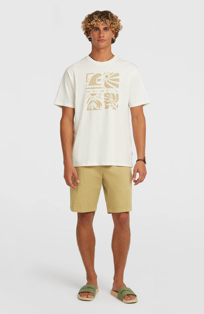O’Neill Melange Front Print T-Shirt Men Snow White