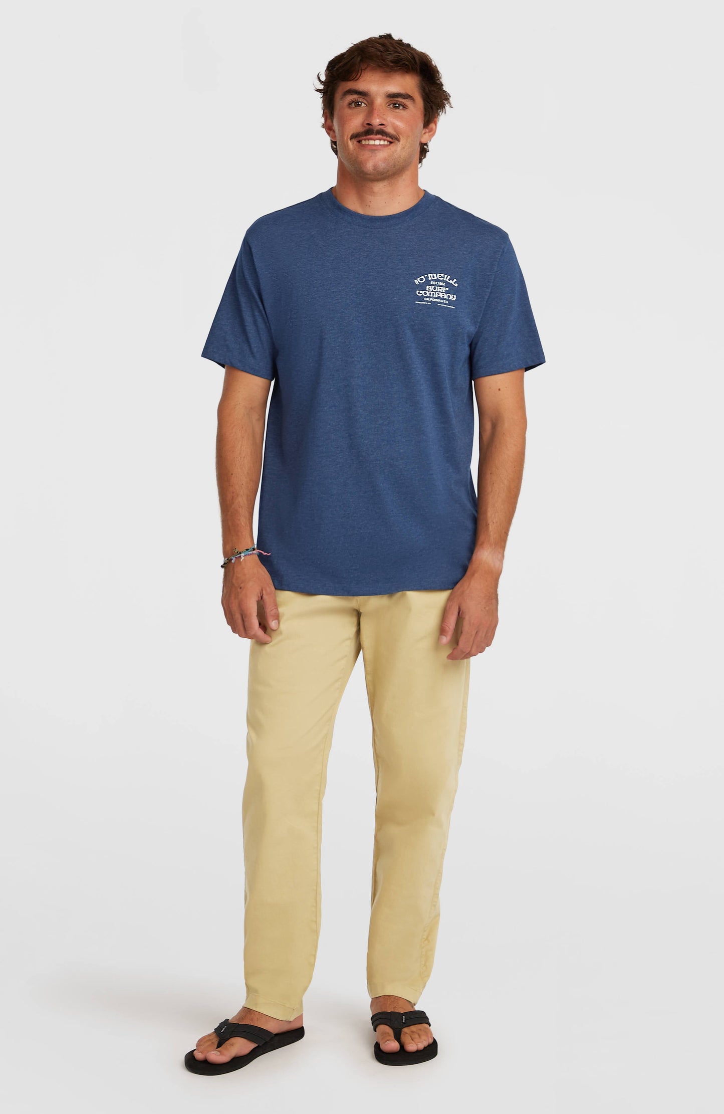 Melange Chest Print T-Shirt Men English Evening