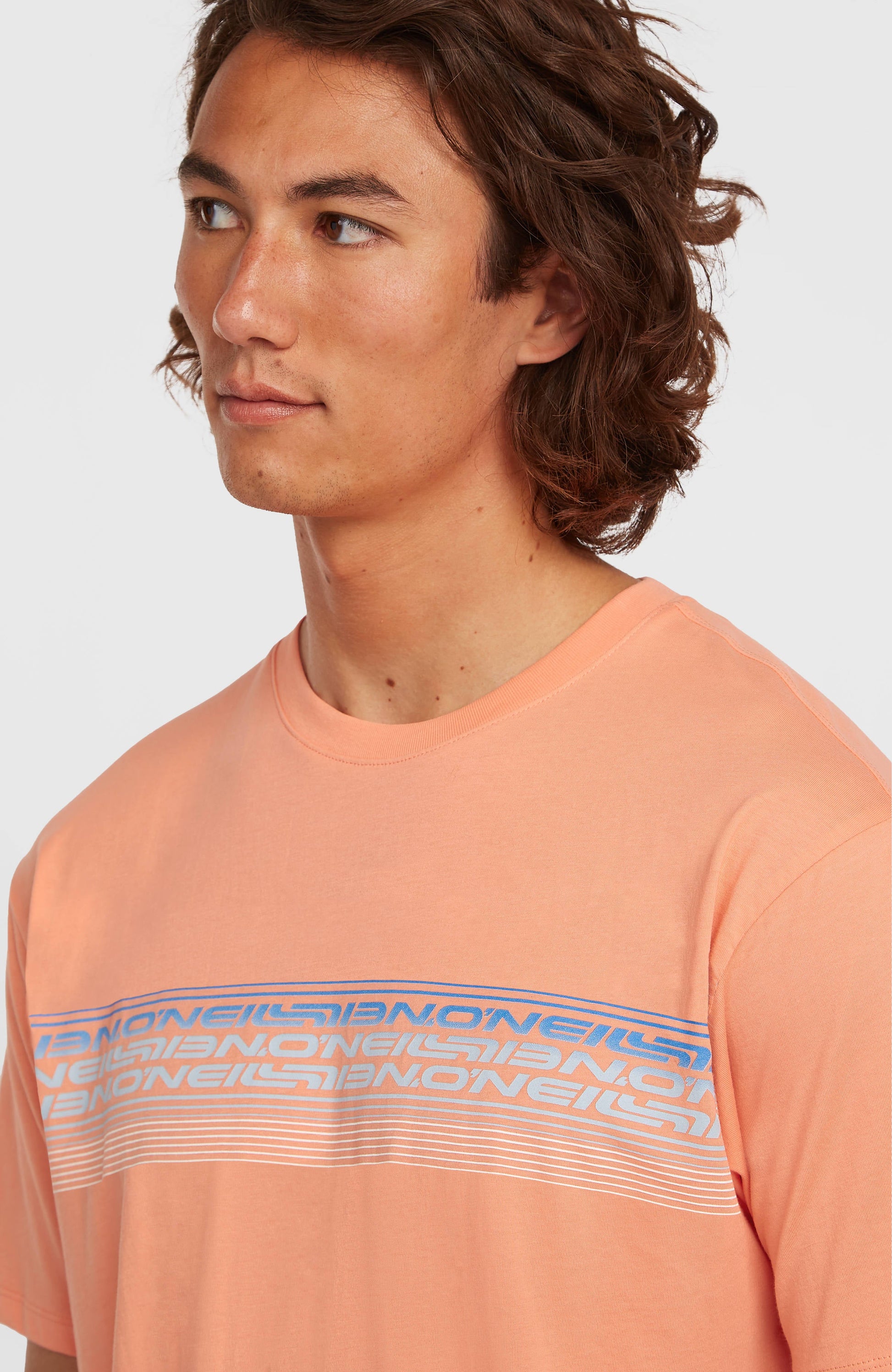 O’Neill Logo Stripe T-Shirt Men Funky Peach