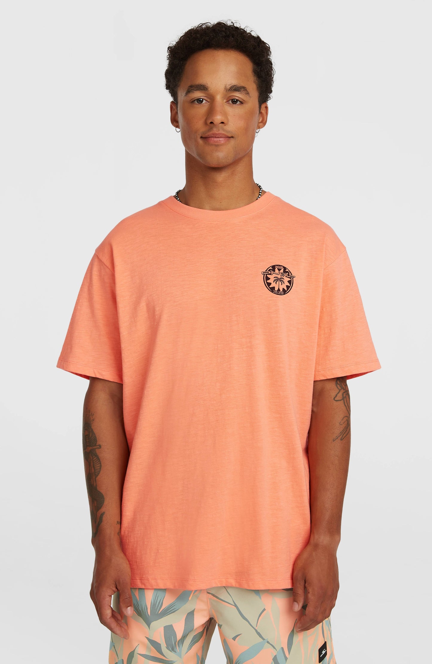 O’Neill Slub Back Print T-Shirt Men Funky Peach