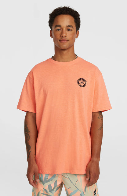 O’Neill Slub Back Print T-Shirt Men Funky Peach